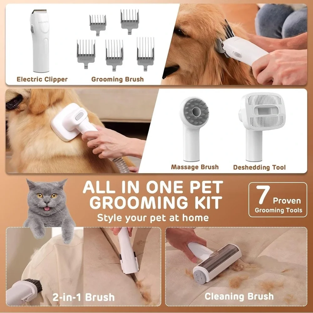All-In-One Pet Grooming Vacuum and Grooming Kit